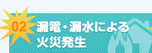 漏電・漏水による火災発生